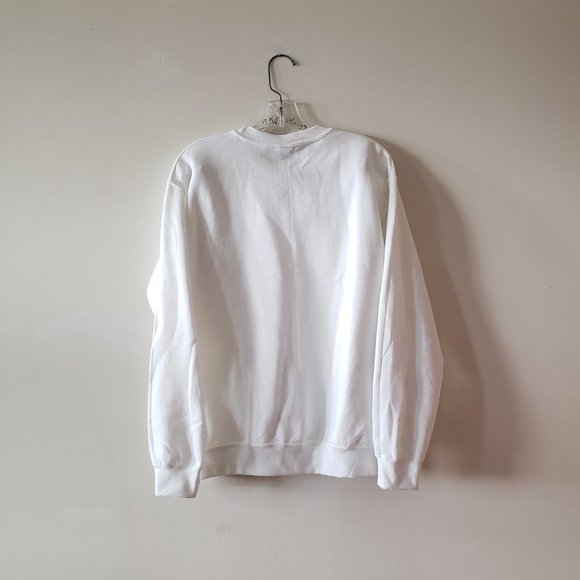 NWT Gildan White Adult Crewneck Sweatshirt Small - Picture 5 of 5